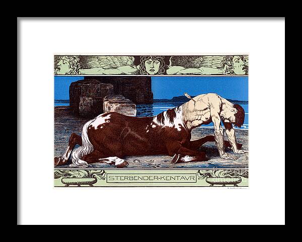 Centaur Framed Print featuring the photograph Dying Centaur 1898 by Mary Evans