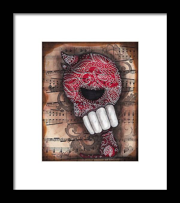 Day Of The Dead Framed Print featuring the painting Dying to live by Abril Andrade