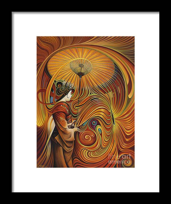 Dynamic Framed Print featuring the painting Dynamic Oriental by Ricardo Chavez-Mendez