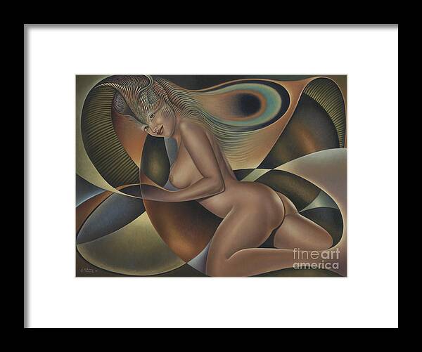 Nude-art Framed Print featuring the painting Dynamic Queen 4 by Ricardo Chavez-Mendez
