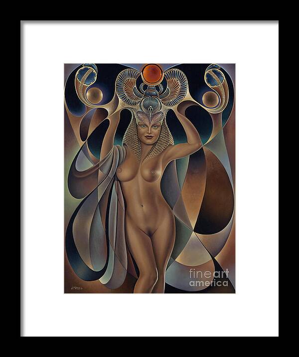 Nude-art Framed Print featuring the painting Dynamic Queen 5 by Ricardo Chavez-Mendez