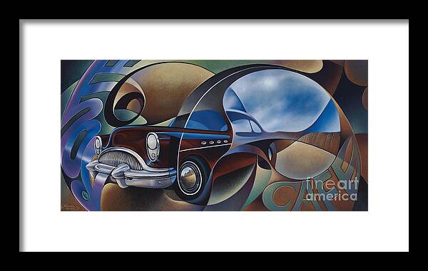 Route-66 Framed Print featuring the painting Dynamic Route 66 by Ricardo Chavez-Mendez