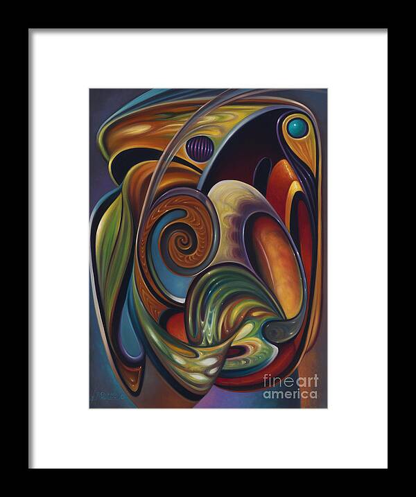 Multi-color Framed Print featuring the painting Dynamic Series #16 by Ricardo Chavez-Mendez
