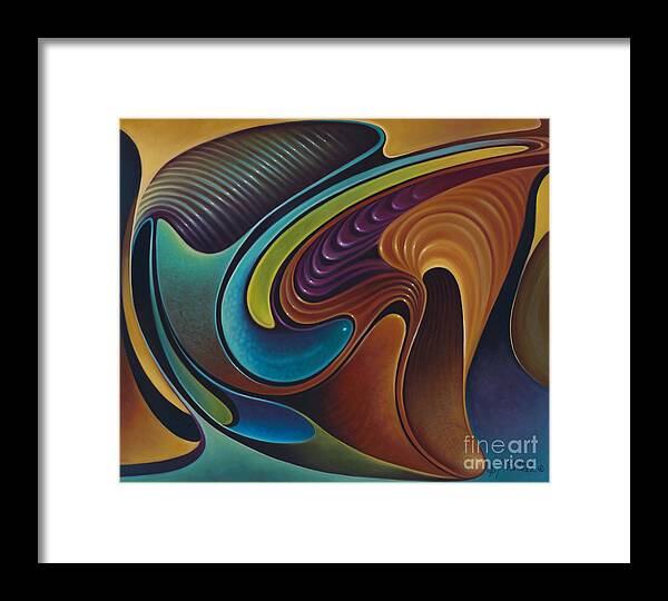  Multi-color Framed Print featuring the painting Dynamic Series #18 by Ricardo Chavez-Mendez