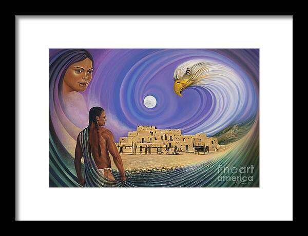 Taos Framed Print featuring the painting Dynamic Taos I by Ricardo Chavez-Mendez