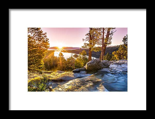 California Framed Print featuring the photograph Eagle Falls Emerald Bay Lake Tahoe Sunrise First Light by Scott McGuire
