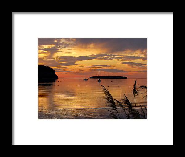Sunset Framed Print featuring the photograph Eagle Harbor Sunset 2 by David T Wilkinson
