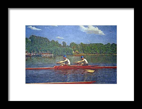 The Biglin Brothers Racing Framed Print featuring the photograph Eakins' The Biglin Brothers Racing by Cora Wandel