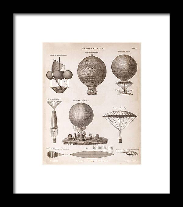 Human Framed Print featuring the photograph Early Balloon Designs by Middle Temple Library