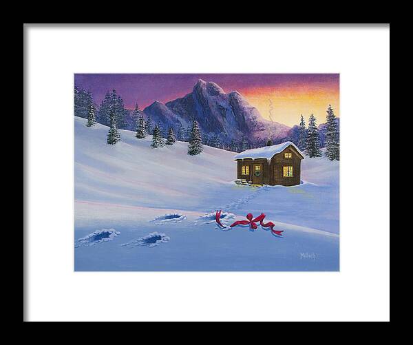 Snowy Christmas Painting Framed Print featuring the painting Early Christmas Morn by Jack Malloch