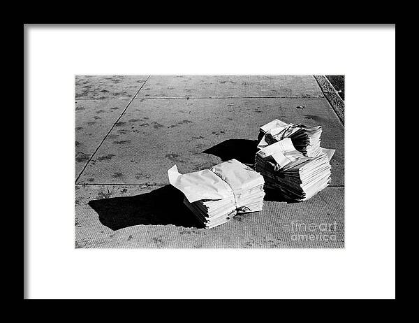 Black And White Framed Print featuring the photograph Early Edition by Tom Brickhouse