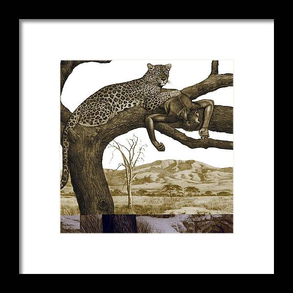 Africa Framed Print featuring the photograph Early hominid killed by a leopard by Science Photo Library