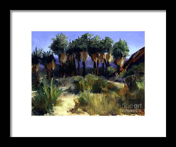 Palm Springs Area Framed Print featuring the painting This is Home Thousand Palms Preserve by Maria Hunt