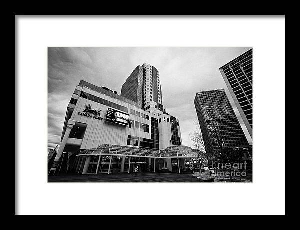 Early Framed Print featuring the photograph early morning at the vancouver convention centre canada place building Vancouver BC Canada by Joe Fox