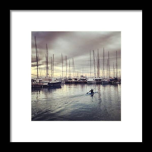 Igersspain Framed Print featuring the photograph Early Morning #paddle In The #port by Balearic Discovery