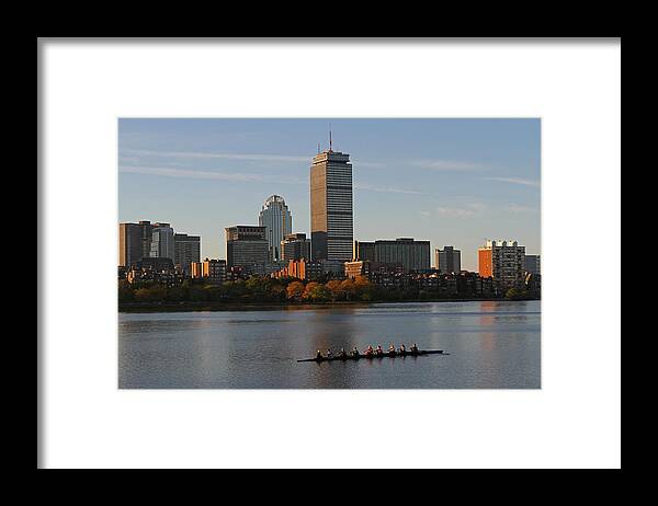Head Of The Charles Framed Print featuring the photograph Early Morning Preparation for the Head of the Charles by Juergen Roth