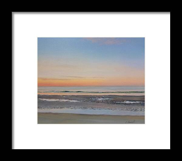 Painting Framed Print featuring the painting Early morning sky by Ellen Paull