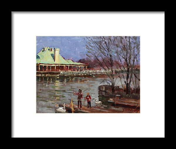 Spring Framed Print featuring the painting Early Spring in Portcredit Mississauga by Ylli Haruni