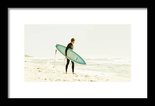 Seascape Framed Print featuring the photograph Early Surf by Lindy Brown