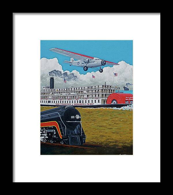 Ford Trimotor Framed Print featuring the painting Early Transportation by Frank Hunter