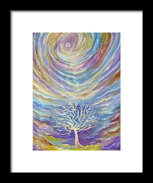Luminous Art Framed Print featuring the painting Earth Song by Lily Nava-Nicholson