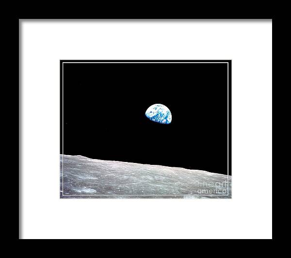 Earth Framed Print featuring the photograph Earthrise NASA by Rose Santuci-Sofranko