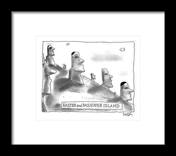 Religion Framed Print featuring the drawing Easter And Passover Island by Arnie Levin