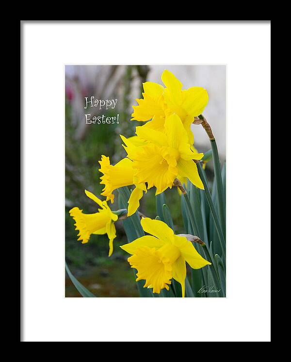 Easter Framed Print featuring the photograph Easter Daffodils by Diana Haronis