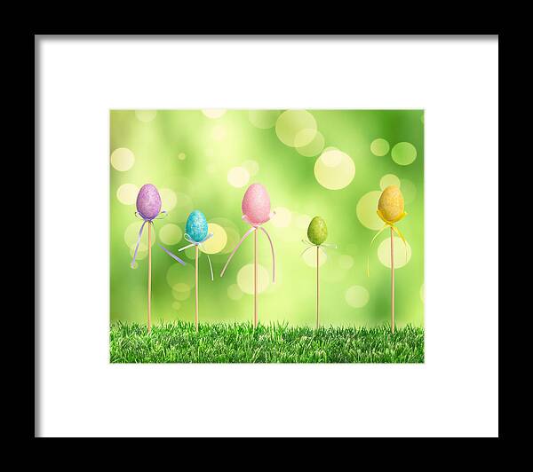 Easter Eggs Framed Print featuring the photograph Easter Eggs by Amanda Elwell