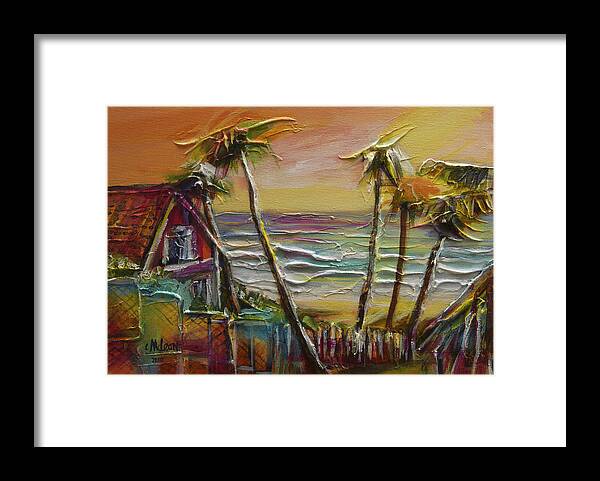 Abstract Framed Print featuring the painting Easter Unwind Mayaro 1 by Cynthia McLean