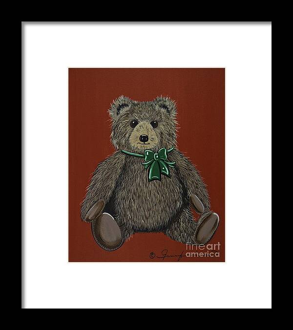 Teddy Bear Framed Print featuring the painting Easton's Teddy by Jennifer Lake