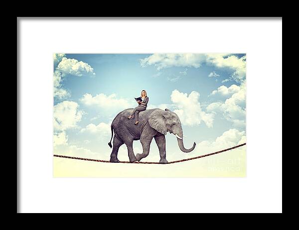 Elephant Framed Print featuring the photograph Easy Like Read A Book by Gualtiero Boffi
