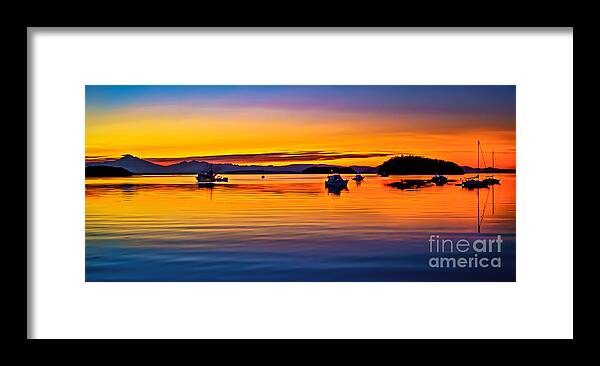 San Juan Island Framed Print featuring the photograph Echo Bay Sunset by Robert Bales