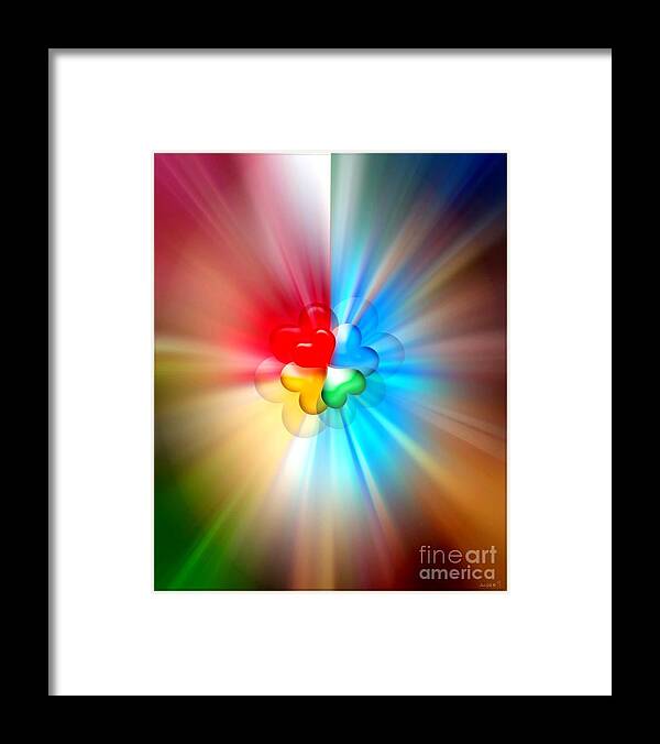 Art Framed Print featuring the digital art Echoes of the Hearts by Linda Galok
