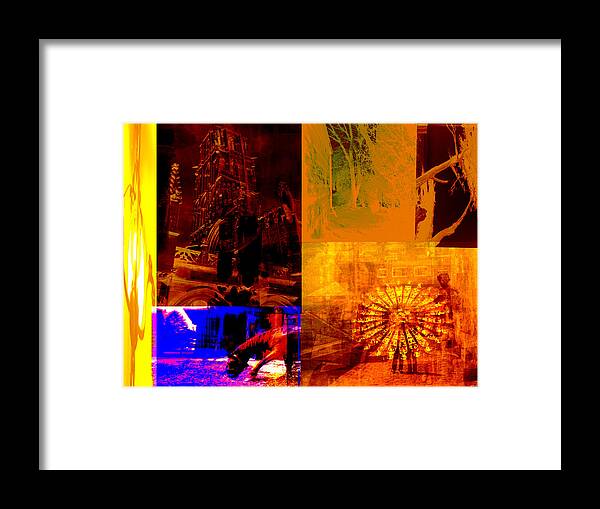 Abstract Framed Print featuring the digital art Eclectic Things Collage by Cathy Anderson