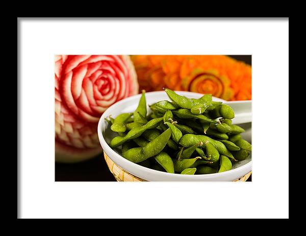 Asian Framed Print featuring the photograph Edamame by Raul Rodriguez