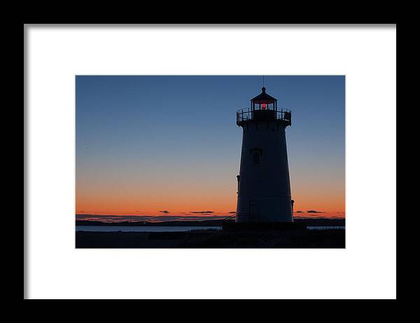 Edgartown Framed Print featuring the photograph Edgartown Light at Sunrise by Steve Myrick