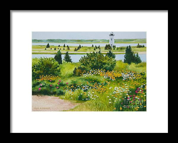 Lighthouse Framed Print featuring the painting Edgartown Light by Karol Wyckoff