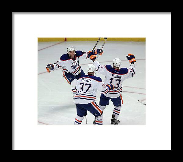 United Center Framed Print featuring the photograph Edmonton Oilers V Chicago Blackhawks by Jonathan Daniel