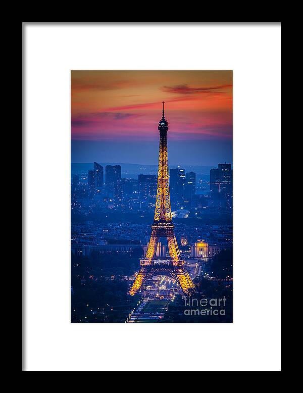 Architectural Framed Print featuring the photograph Eiffel Tower at Twilight by Brian Jannsen