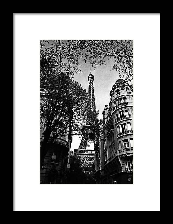 Vintage Eiffel Tower Framed Print featuring the photograph Eiffel Tower Black and White by Andrew Fare