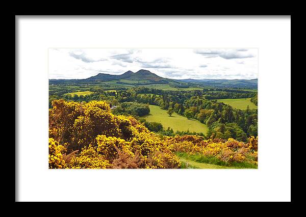 Eildon Hill Framed Print featuring the photograph Eildon Hill - three peaks and a valley by Elena Perelman