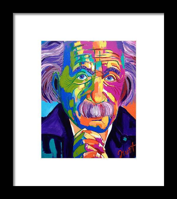 Albert Einstein Framed Print featuring the painting Einstein by Janice Westfall
