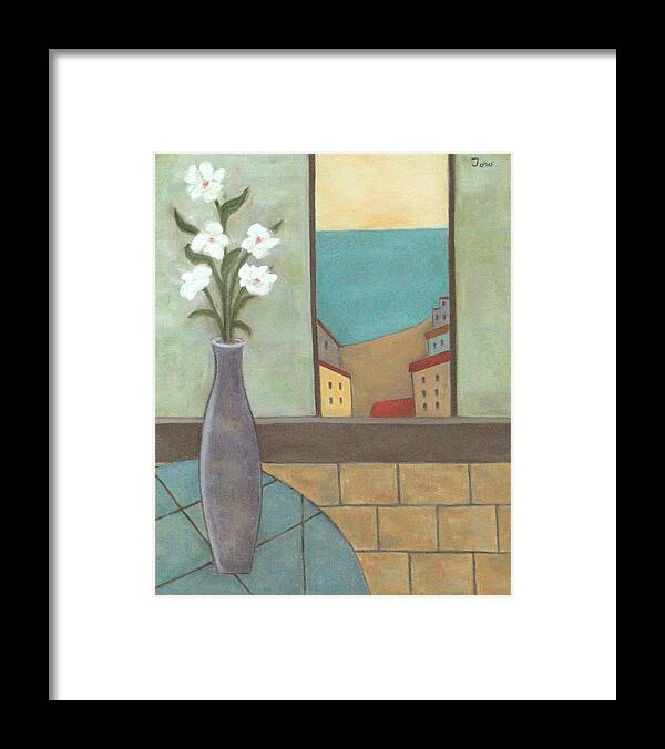 Landscape Framed Print featuring the painting El Mantelito Azul by Trish Toro