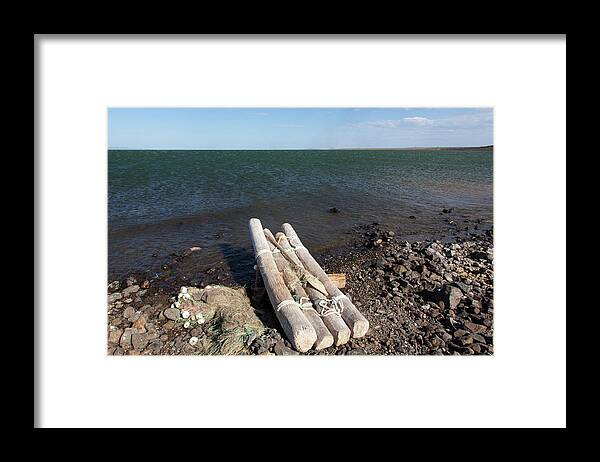 Tranquility Framed Print featuring the photograph El-molo Fishing Raft On The Shore Of by © Santiago Urquijo
