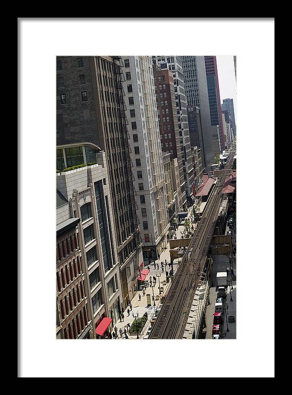 Chicago Framed Print featuring the photograph Chicago Loop train tracks by Patrick Warneka