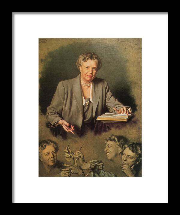 Government Framed Print featuring the painting Eleanor Roosevelt, First Lady by Science Source
