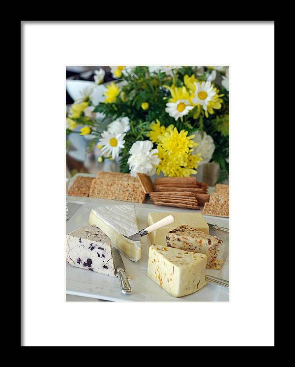 Cheese And Crackers Framed Print featuring the photograph Elegant Cheese Buffet by Connie Fox