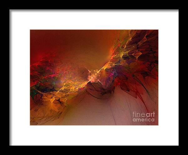 Abstract Framed Print featuring the digital art Elemental Force-Abstract Art by Karin Kuhlmann