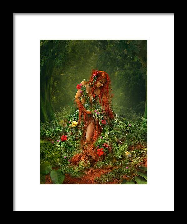 Fantasy Framed Print featuring the digital art Elements - Earth by FireFlux Studios